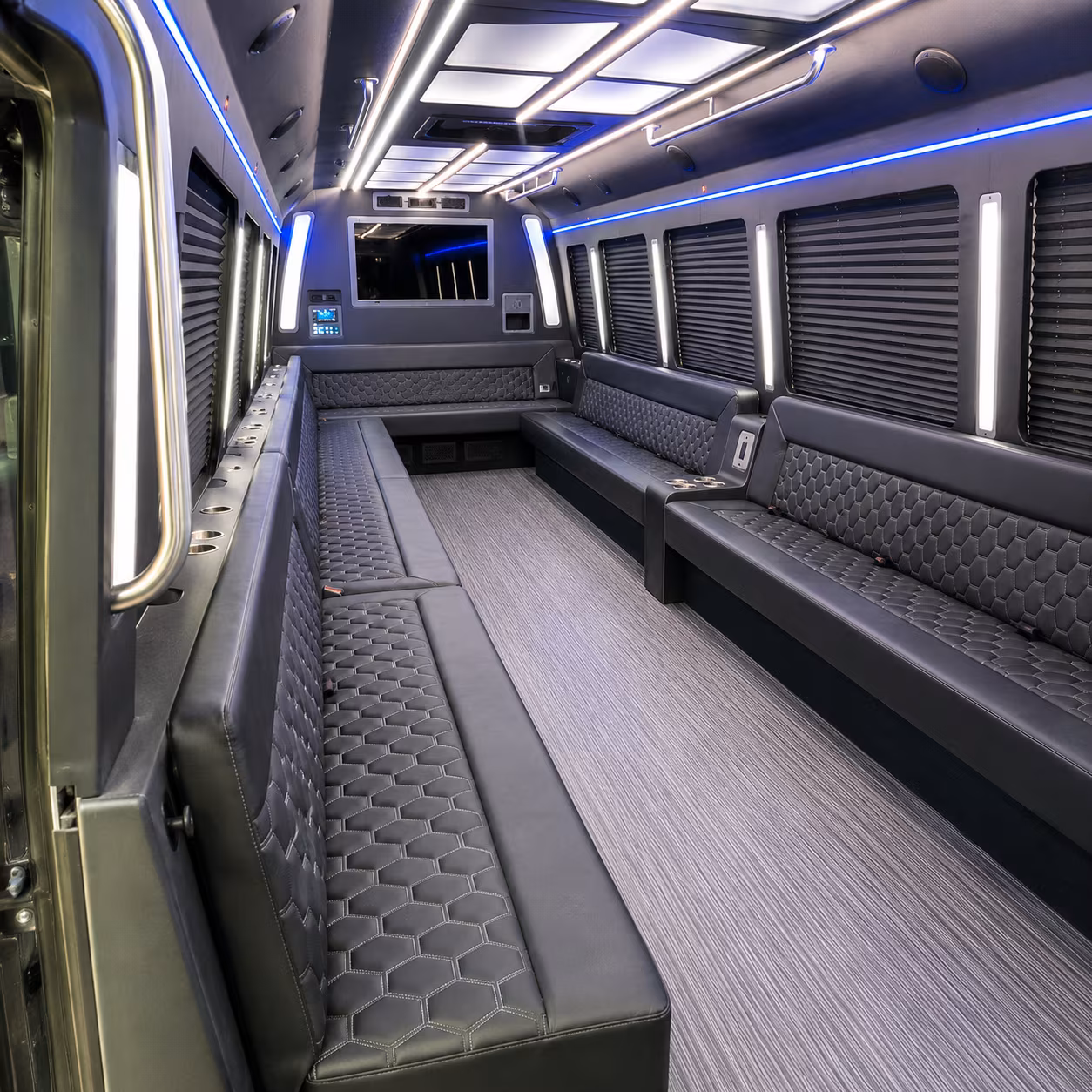 union 40 passenger party bus interior
